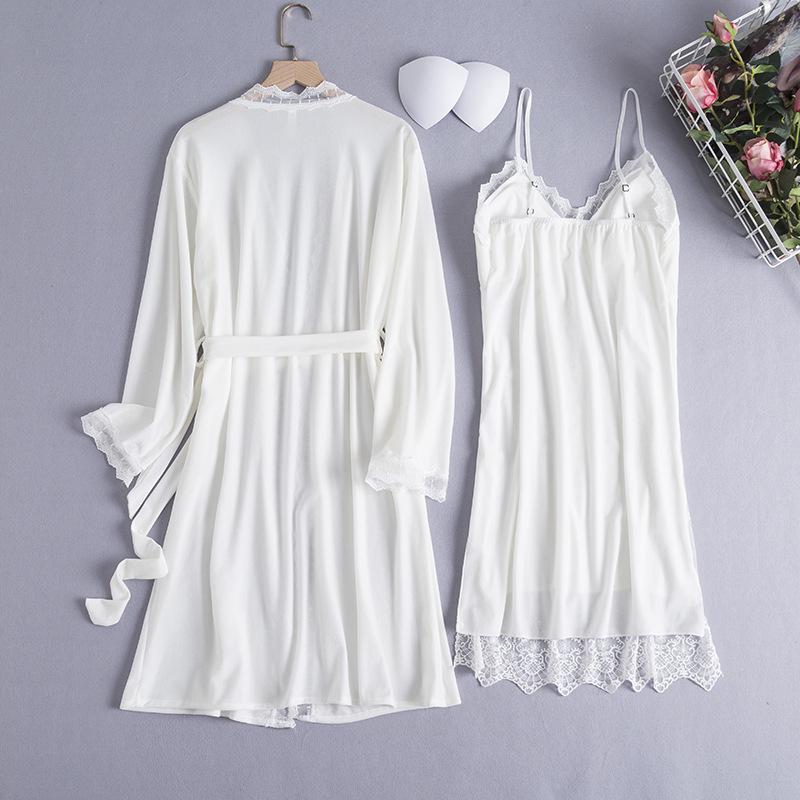 Велюровый кружевной халат, ночная рубашка Femme Twinset, свадебный халат, комплект с v-образным вырезом, одежда для сна, повседневный сексуальный домашний халат, одежда для дома