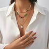 Персонализированное ожерелье с подвеской-солнцем из бусин агата, Ожерелье с цепочкой-змеиной костью, имитирующей жемчуг барокко
