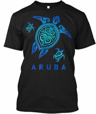 Футболка Aruba Sea Blue с племенной черепахой, сделано в США, размеры от S до 5XL