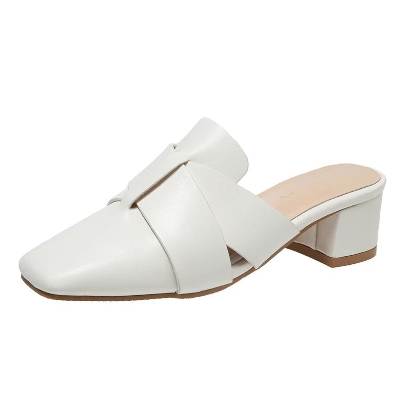 Женские тапочки Весенние и летние сандалии Кожаная сумка на палец Сексуальная высококачественная женская обувь высокого качества De Mujer