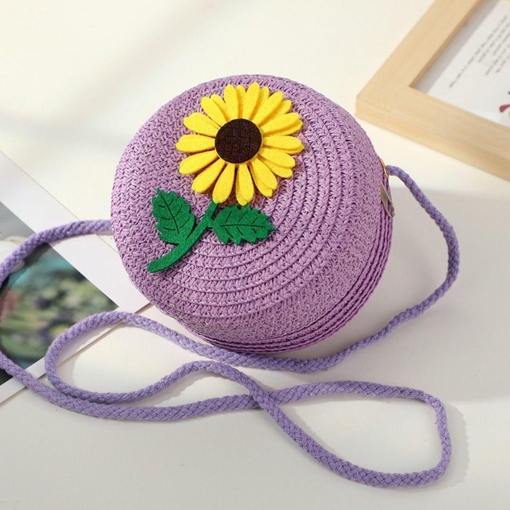 Маленькая плечевая сумка Соломенный кошелек для монет Милая сумочка Девочки Дети