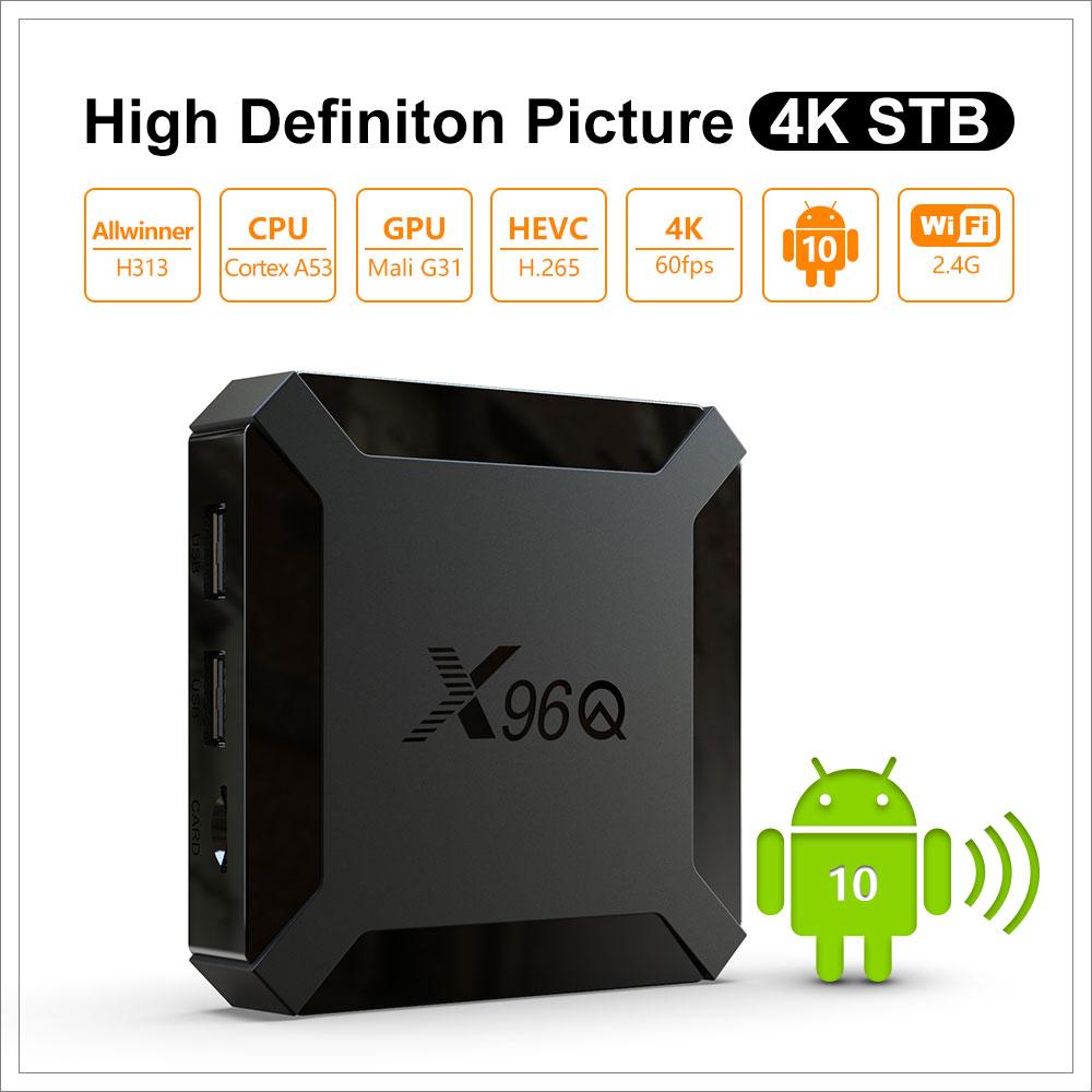 Smart TV Box Android 10 X96Q 2.4G Wifi Allwinner H313 Quad Core 1G 8G 2GB 16GB Google Media Player X96 Q 4K Set Top Box
