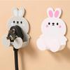 Cute Rabbit Plug Key Hook Kitchen Wall Hole Free Hook Soggiorno Phone Charging Rack Gancio Decorativo Multifunzionale