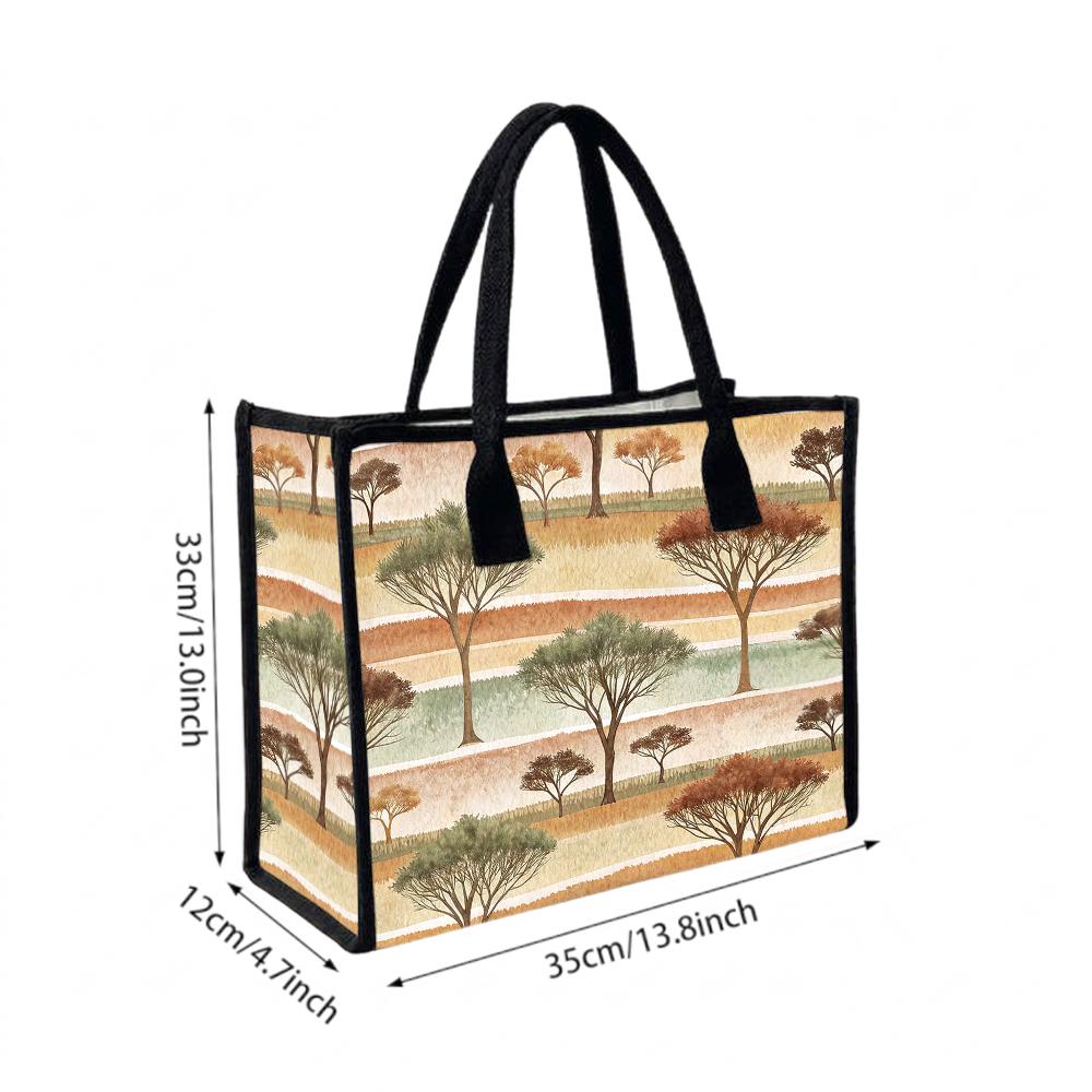 Women Casual Tree Print Tote Bag Daily Use Lightweight Handbag