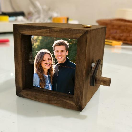 Персонализированная коробка-анимация Flipbook со встроенной подсветкой, ручной альбом для 8/16 фотографий, деревянная рамка, уникальный подарок для воспоминаний и дома