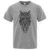 New Men Tshirt Stylish Owl Pattern Printing Casual Short Sleeves Round Collar Brand Men's Sport T-shirt Hip Hop Male Tops Tee