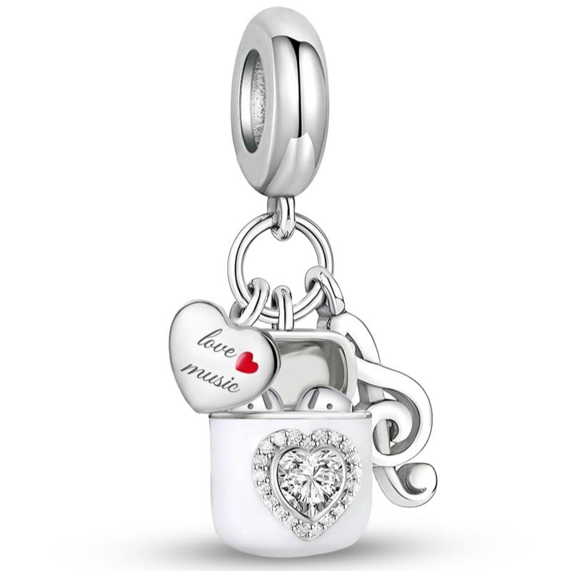 Медные бусины-шармы в виде сердца, клубники, глаза дьявола, панды, подходят для оригинальных браслетов Pan, DIY изысканные ювелирные изделия, подарок