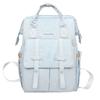 Nylon Middle School Student Schoolbag Waterproof Solid Color Backpack Large Capacity
