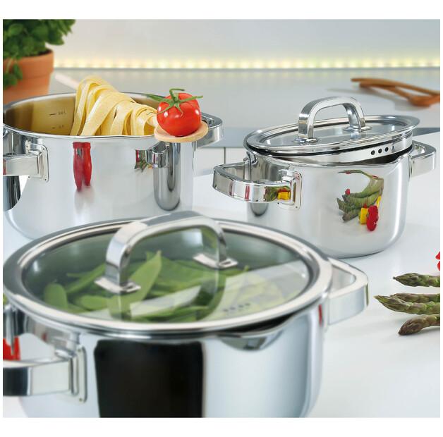 SPRING FINESSE2+ Meat Pan with Glass Lid 16 Cm 2.0 Liters INDUCTION