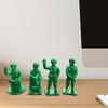 4 Pcs Green Military Man Statue Miniature Soldier Figurines Collectible Soldier Ornament for Desk Decorations Military Themed Parties