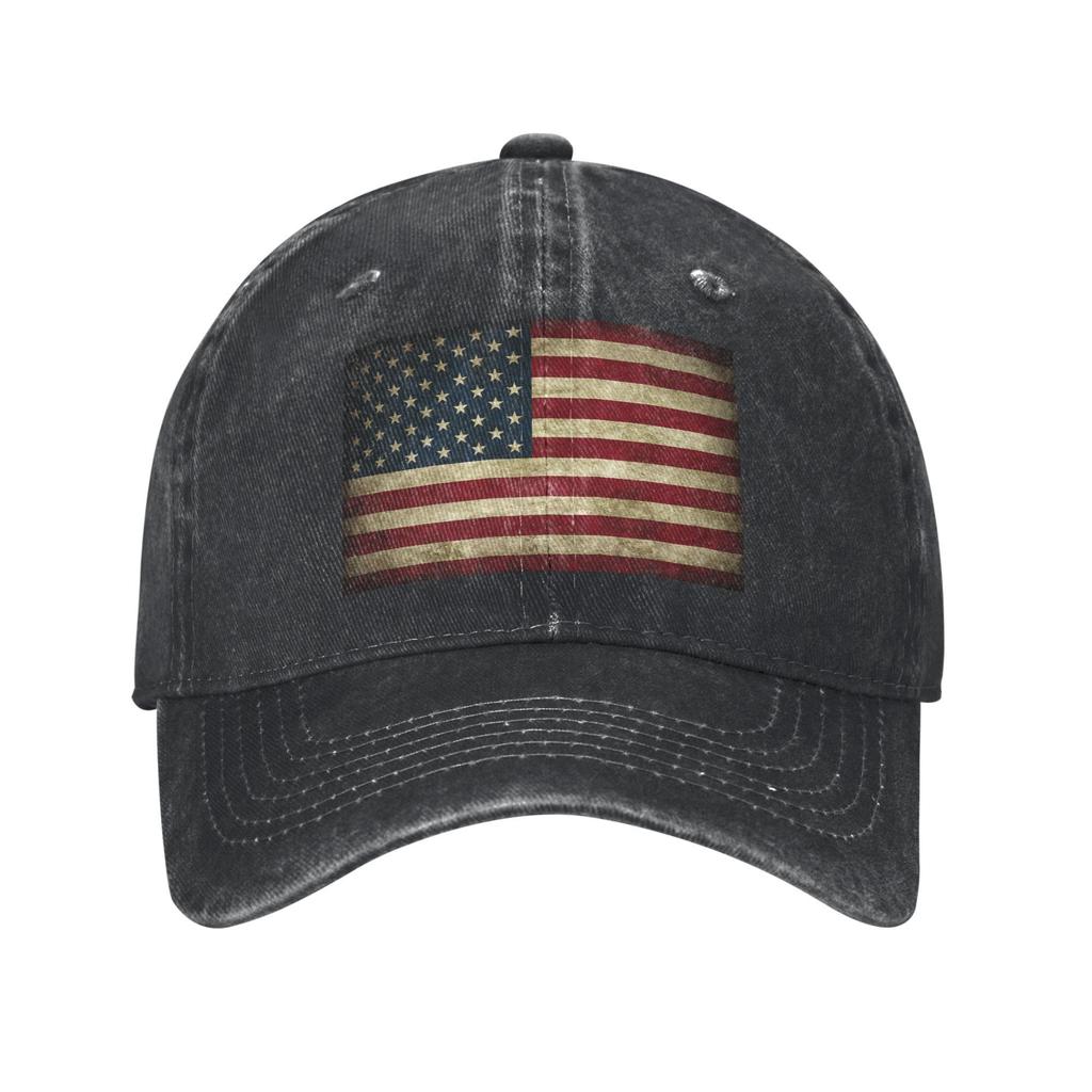 Vintage American Flag Baseball Cap Distressed Washed Cotton Adjustable Hat for Unisex