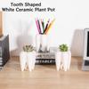 1/2/4 шт. керамический цветочный горшок в форме зуба, горшки для суккулентов, держатель для зубных щеток, мини-домашний декор, настольный горшок для цветов(Без растений)