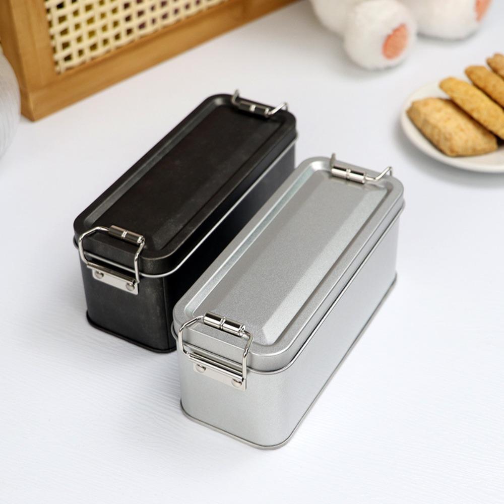 Old-fashioned Rectangular Iron Box with Lid Candy Box High Quality Buckle Iron Box