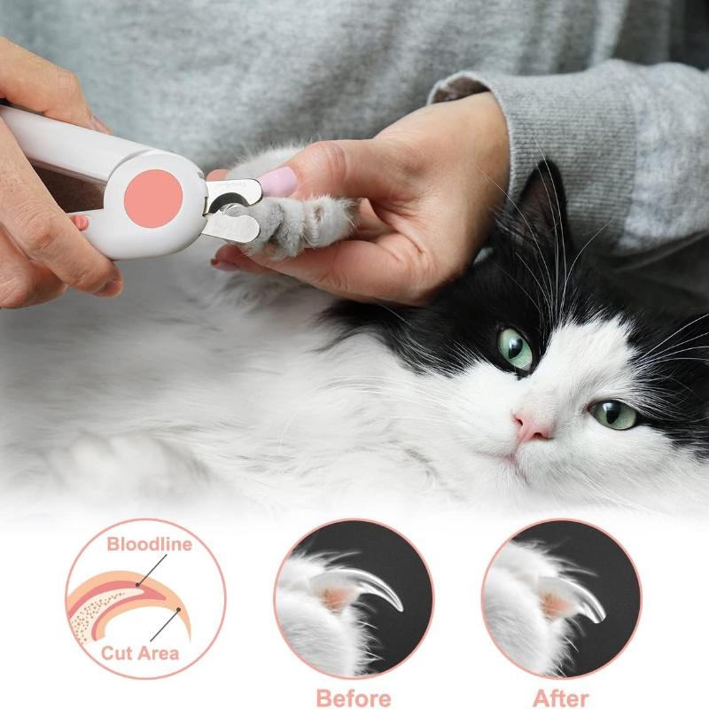 Dog Cat Pet Nail Clippers, Dog Nail Clippers and Trimmers with Safety Shield and LED Lights, Pet Toenail Clippers for Large, Medium and Small Pets,