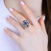 Изысканное серебряное кольцо ручной работы с турецким сапфиром, подлинное кольцо королевы османского дизайна, элегантное женское украшение — идея подарка для нее