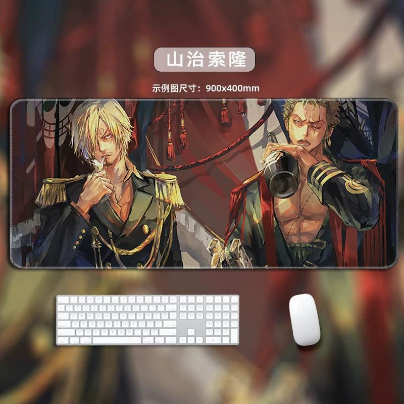 Цельный кожаный коврик для мыши  Большой Маленький Офисный Игровой Коврик для Клавиатуры Настольный Коврик Браслет из Щетины  Монки Д. Луффи  Ророноа Зоро  Декоративный настольный коврик