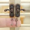 Plate Metal Toy Dollhouse Lock Key Set Brass Knobs Miniature Door Handles Mini Furniture Pull