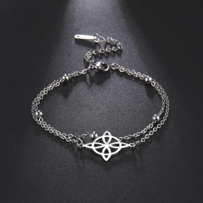Браслет с подвесками Witchcraft Witch Knot для женщин из нержавеющей стали, двухслойный женский браслет