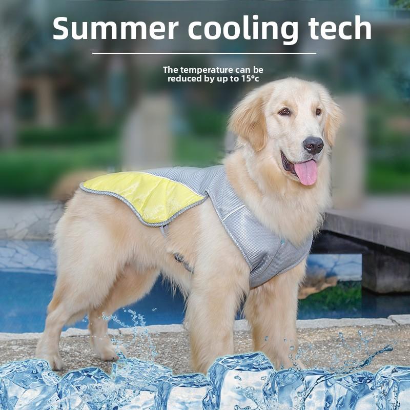 Summer Dog Cooling Vest Breathable Heatstroke Prevention Pet Cool Clothes Lightweight Comfort Pet Outfit for Small Medium Large Dogs Outdoor Walking