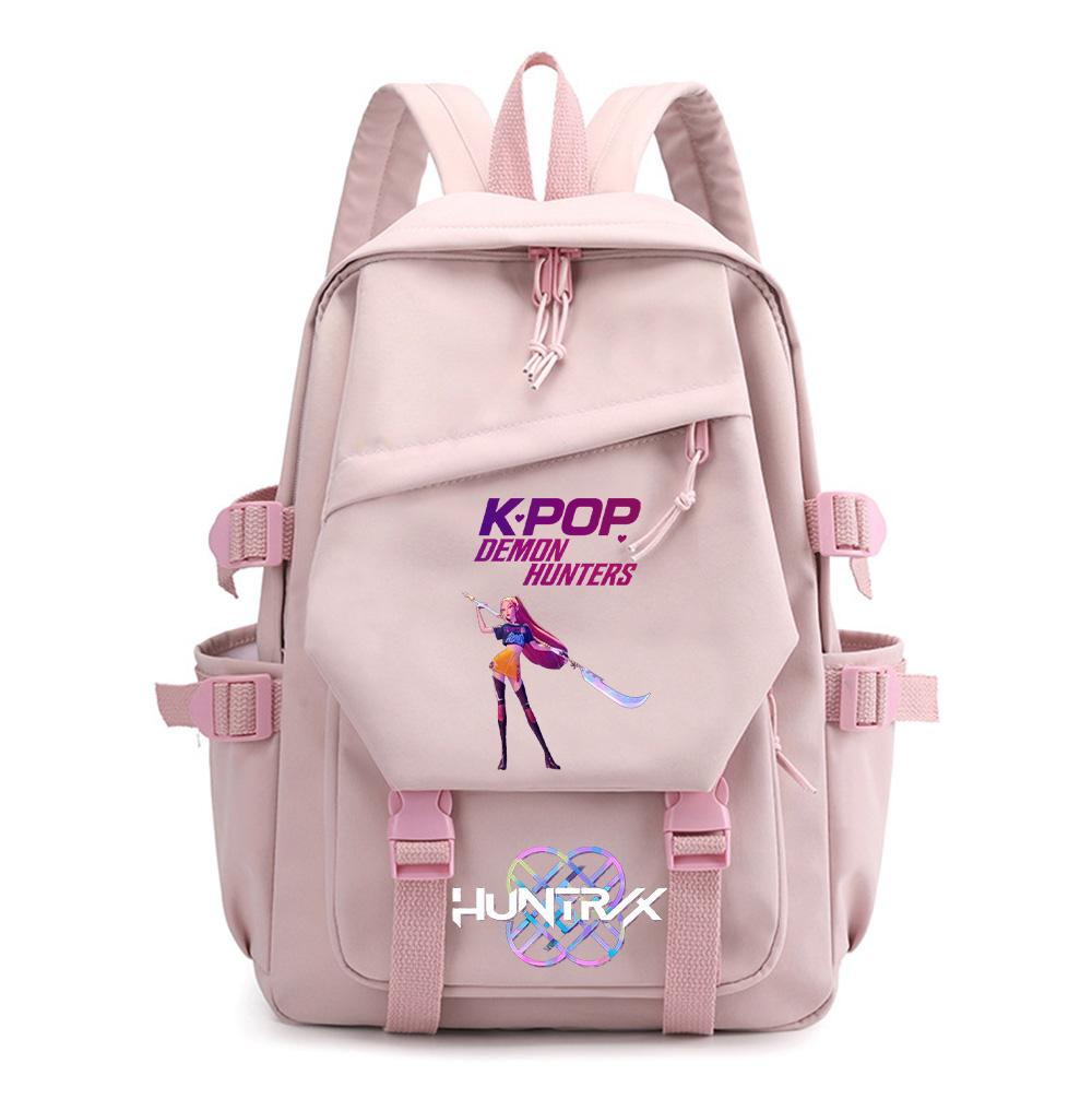 Мультяшный K-pop Рюкзак с принтом «Охотники на демонов» для мальчика-подростка, школьная сумка для девочки, детский студенческий рюкзак для книг, женская дорожная сумка, детский подарок, рюкзак