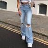 Джинсовые широкие брюки, рваные джинсы Bootcut