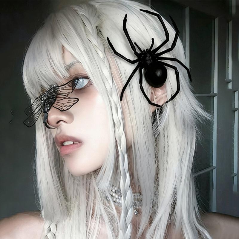 Versatile Halloween Simulation Spider Hair Clip Black Realistic Prank Prop for Hair Costume Halloween Party Home Decor