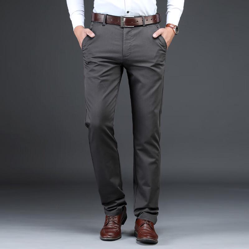 Мужские осенне-зимние эластичные прямые брюки в стиле business casual от Fengxun