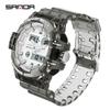 New Waterproof Trend Fashion Multi -function Luminous Men's Watch Student Electronic Transparent Strap Movement