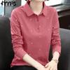 Women's Fashion Casual Spring Fall  Long Sleeve POLO Neck Blouses & Shirts