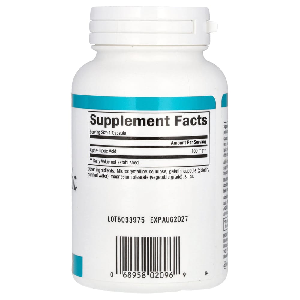 Natural Factors Alpha-Lipoic Acid 100mg Capsules, 120 Counts