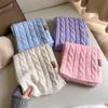 Solid Color Knitted Wool Scarf Women's Winter High-grade White Thick Warm Wool Scarf Women and Men