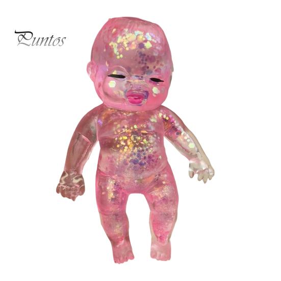 Сквиш-мячик от стресса из ТПЭ с блестками 'Baby', Прозрачная кукла-младенец, Мягкая, эластичная сенсорная игрушка-фиджет, Расслабляющий подарок для взрослых и детей, Сувениры для вечеринки