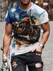 Motorcycle 3D Printed Short Sleeved Summer T-shirt Plus Size Classic Casual Men's T-shirt Thin Round Neck Men's Top
