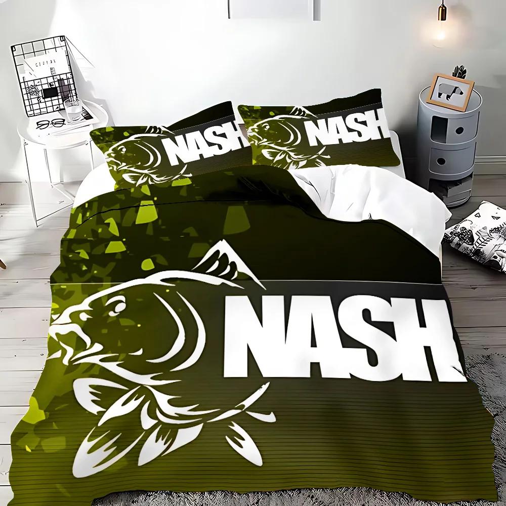 Nash Fishing Logo Duvet Cover Pillowcase Bedding Set Adult Boy Girl Bedroom Decoration Children Gift Single Double Large Size