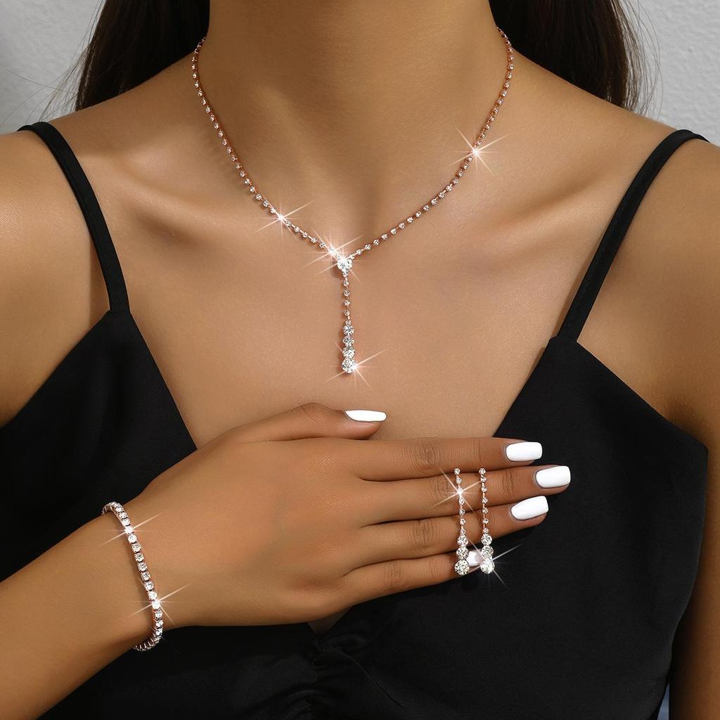 Элегантный комплект свадебных украшений: Серьги, Ожерелье и Браслет с Различными Вариантами