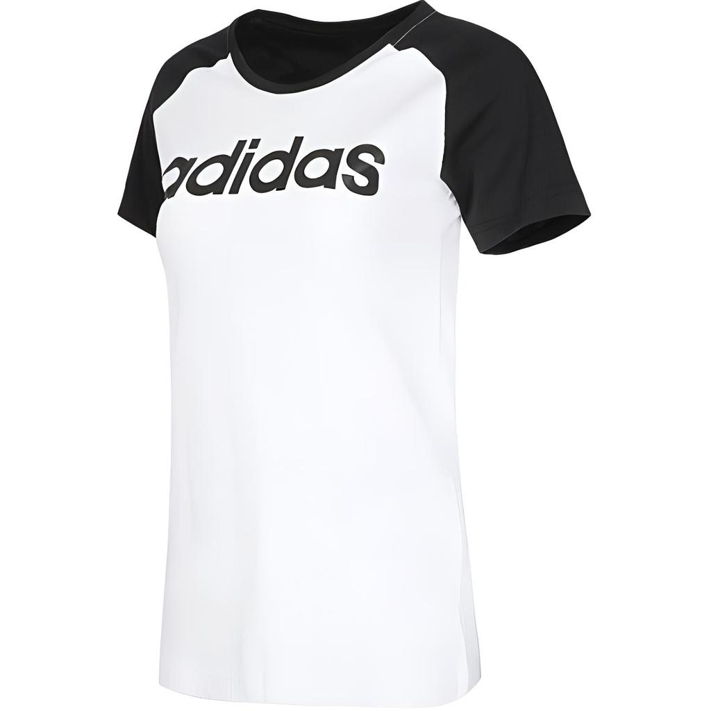 adidas Neo W Ce Sporty Tee Lifestyle Casual Series Color Block Удобная футболка с круглым вырезом и коротким рукавом Женская футболка Белый CV7027