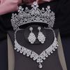 Винтажные хрустальные короны свадебные комплекты ювелирных изделий для женщин диадемы колье ожерелье комплекты для свадьбы корона комплект ювелирных изделий аксессуары