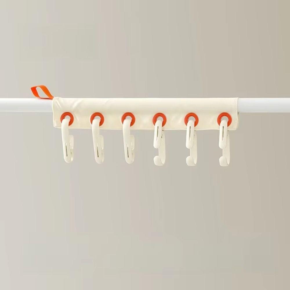 6 Holes Windproof Hanger Removable Travel Clothes Drying Rack Fabric Clothing Clip Multi-scene Use
