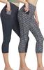 ATHLIO Брюки Капри для йоги длиной 3/4 с боковым карманом, легкие и идеально подходящие для горячей йоги, женские (Набор 2) Карманы, Быстросохнущий, (YCP26-SKC_M)