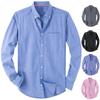 Мужская повседневная рубашка с длинными рукавами, модная мужская рубашка Slim
