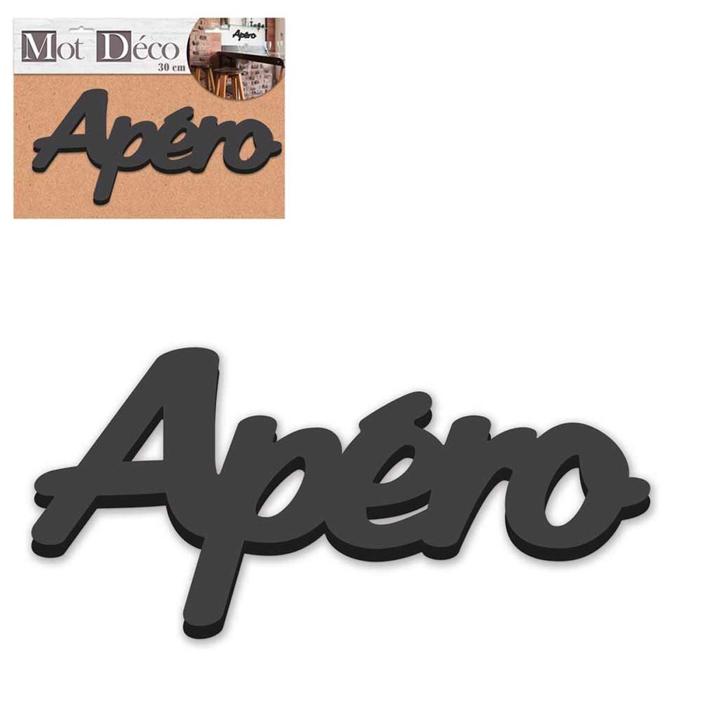 Les Trésors De Lily [Q6562] — 3D деревянное декоративное слово «Аперитив» чёрное — 30х13. 5х1. 5 см