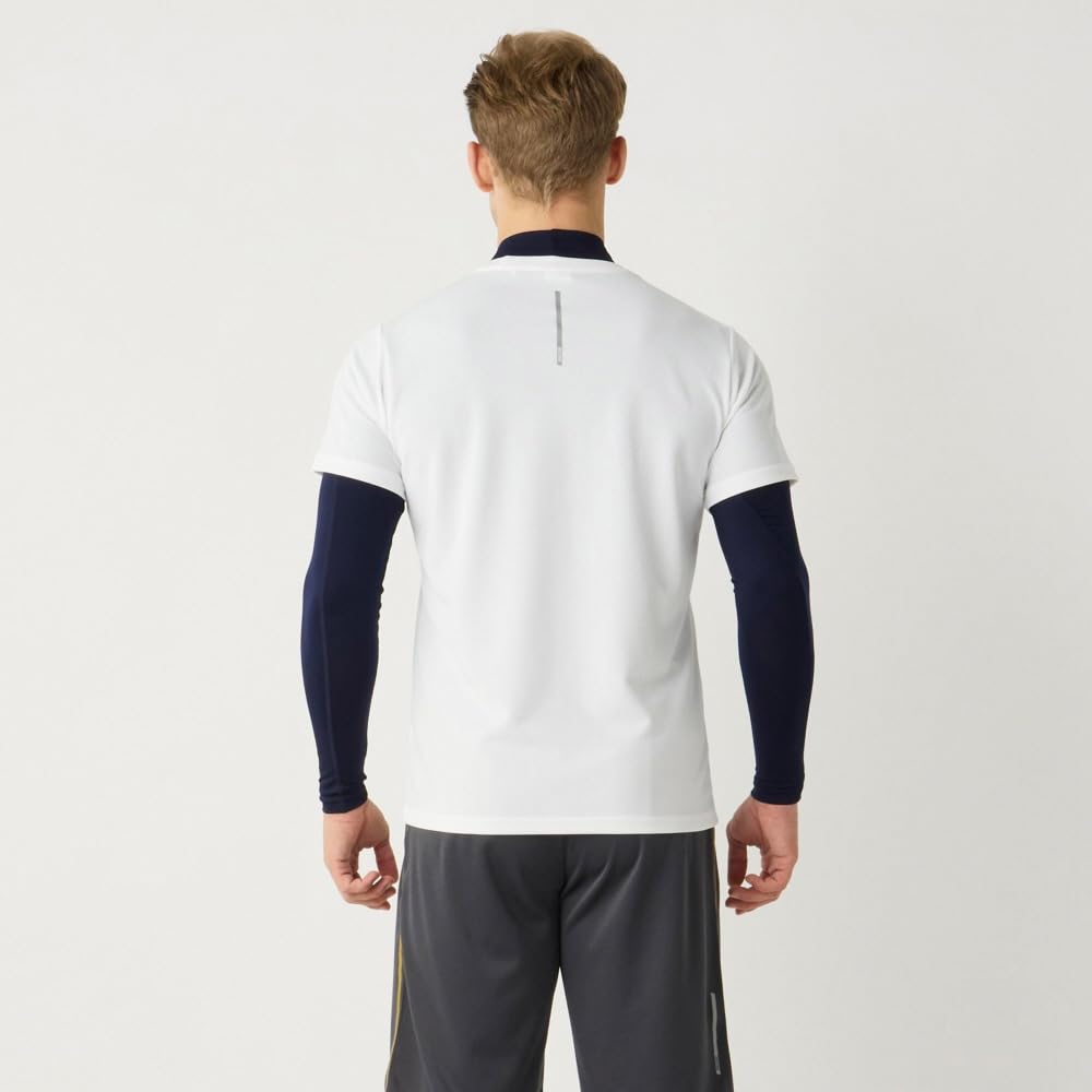 Тренировочная одежда Мягкая компрессия Высокий воротник Большой размер L Футболка, Влагоотводящая, Быстросохнущая, K2JACM51, Темно-синий,