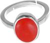 Кольцо из стерлингового серебра 925 пробы с натуральным красным кораллом Мунга весом 9,00 карата, регулируемое кольцо для мужчин и женщин