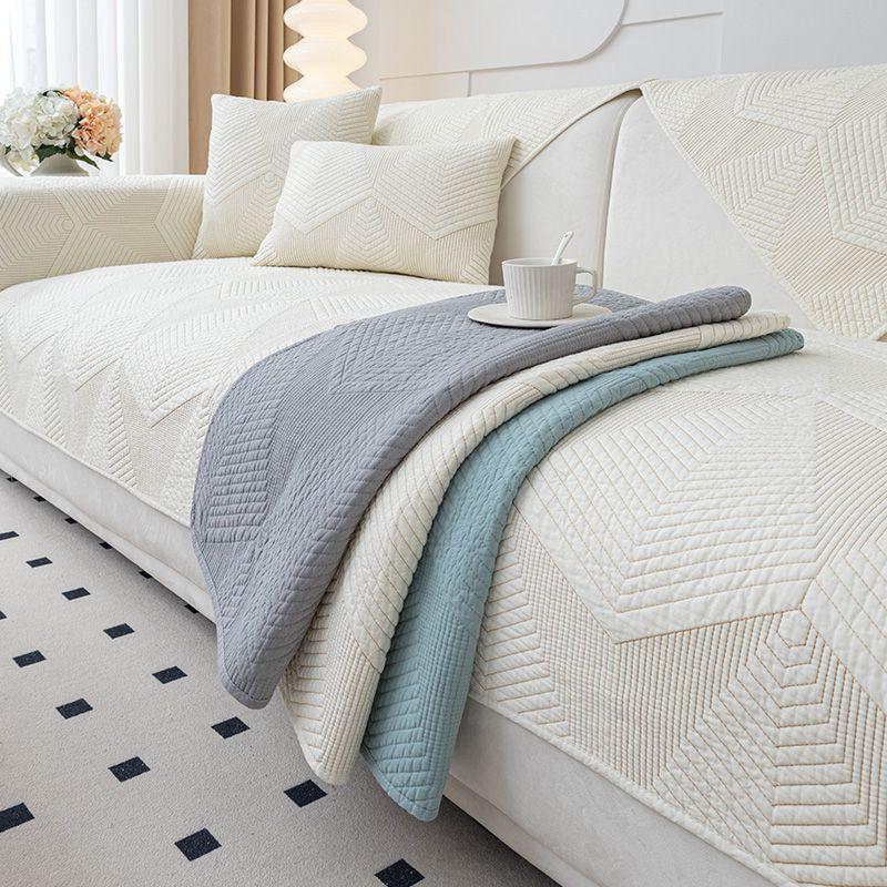 Cream Style Cotton Embossed Sofa Cushion Four Seasons Universal Simple Sofa Cover Non-Slip Backrest Cushion