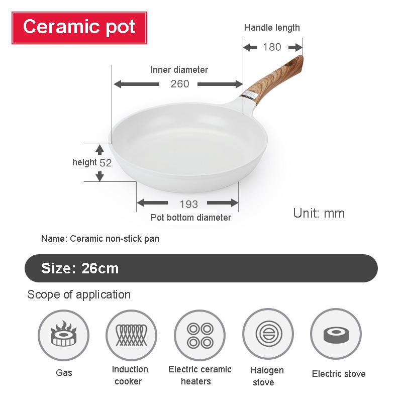 Керамическая сковорода Набор посуды Кастрюля и Антипригарный набор для готовки Сковорода для блинов на завтрак Вок с сотовой структурой Японская кухня Эмалированная кастрюля