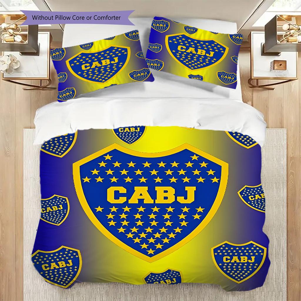 Boca Juniors Pattern Bedding Quilt Set Quilt Cover Pillowcase Home Decoration Birthday Gift (1 * duvet cover + 2 * pillowcase, without core)