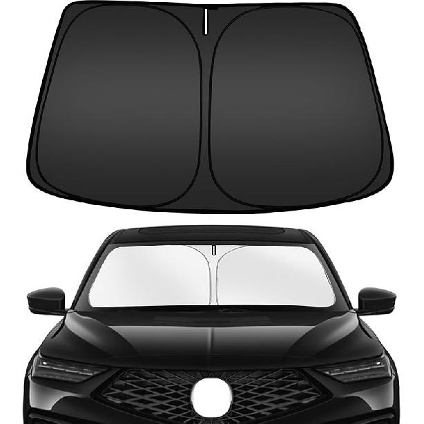 ARISMOTOR Солнцезащитный козырек на лобовое стекло для Hyundai Kona 2024-2025 2026, Подходящий складной солнцезащитный козырек на переднее стекло, Защитный козырек, Блокирует УФ-лучи, Сохраняет ваш автомобиль