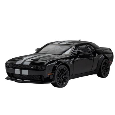 1/22 Dodge Challenger SRT Hellcat Demon Eyes Сплавная литая модель автомобиля Игрушка Колесо Оттягивание назад Суперкар Свет Звук Игрушки для детей