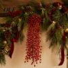 Christmas Hanging Plant Bundle Artificial Red Berry Swag Branch, Rustic Style Wall Realistic Plastic Hangings, Seasonal Waterfall Pendant for