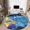 Colorful Geometric Mandala Stained Glass Window PanelRound Non-Slip chair mat chair carpet for office Rugs for Office Decor Gift For Valentine's Day M
